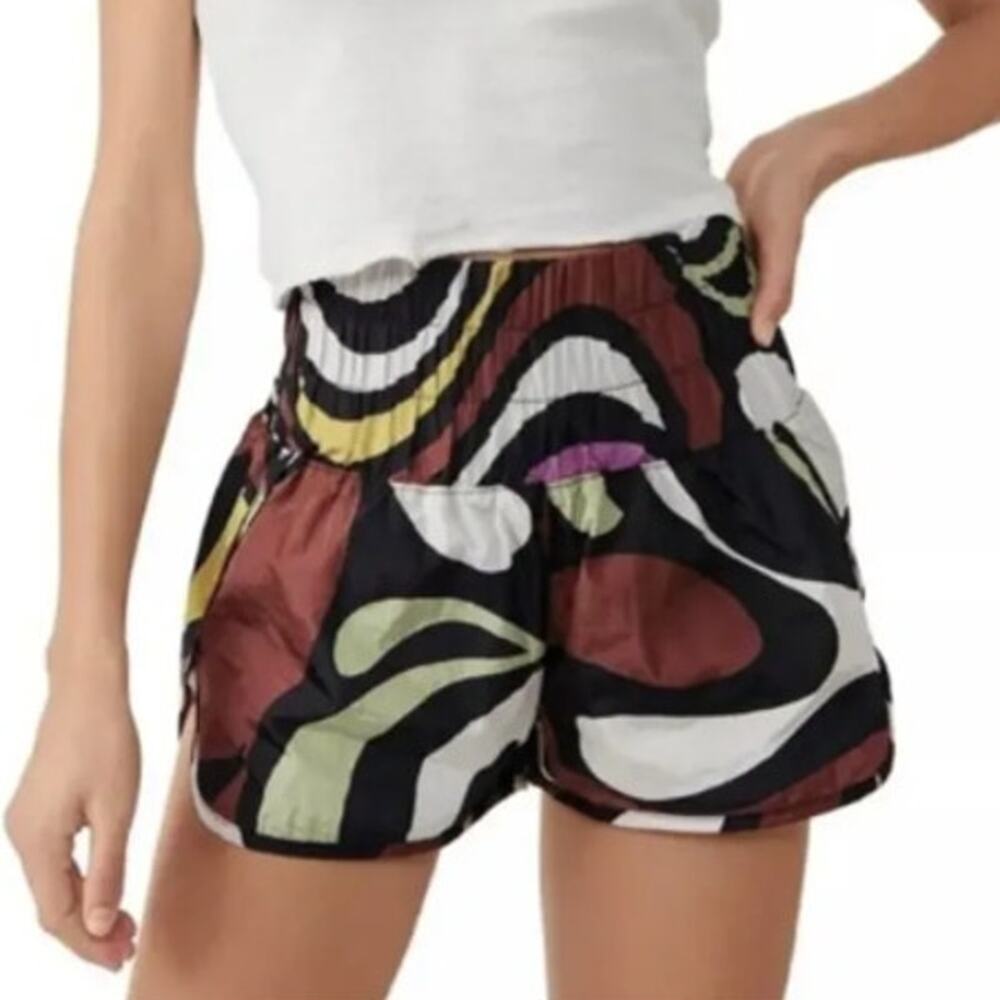 Free people FP movement the way home run shorts high waisted abstract swirle